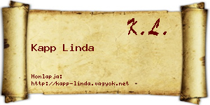 Kapp Linda névjegykártya